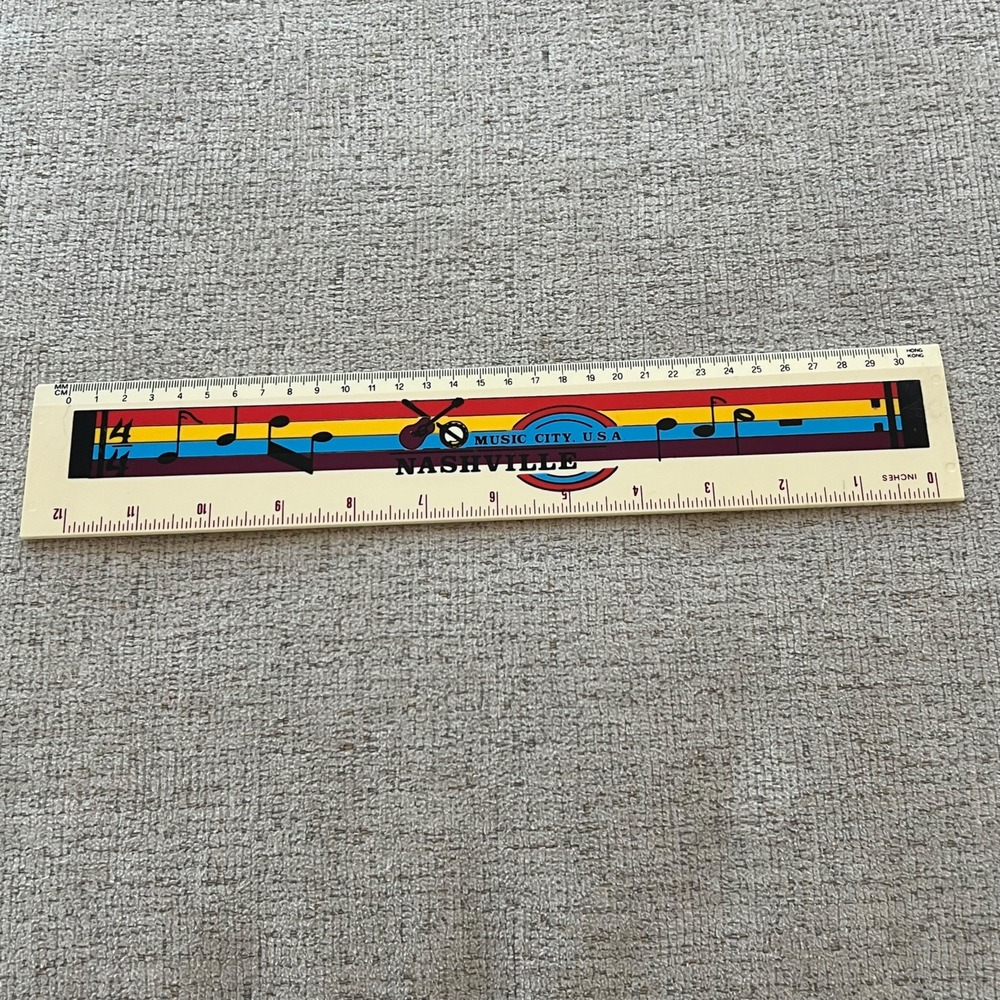 Nashville Music City USA Souvenir Plastic Ruler 30cm 12 Inch Vintage Retro‎